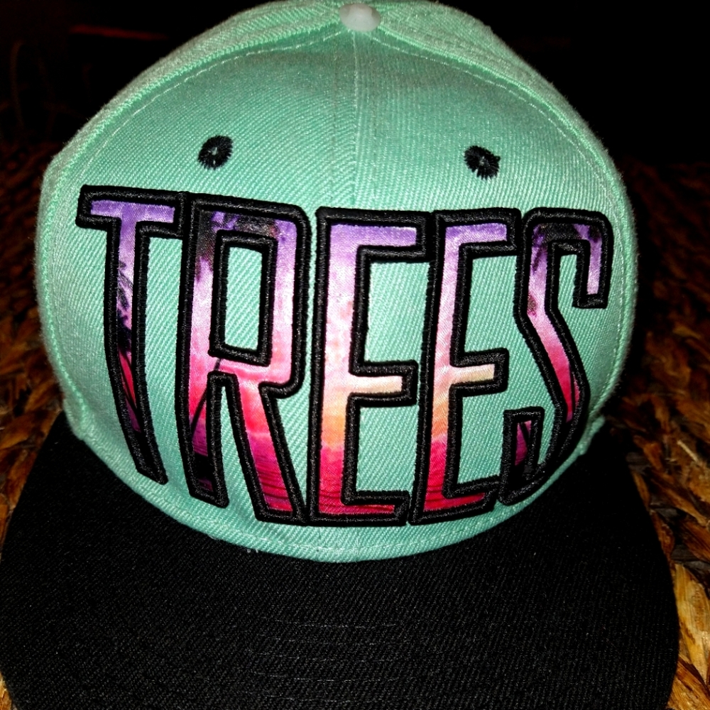 BLVD Hat one size fits all, teal, back sunset